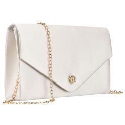 Biała kopertówka damska z tkaniny syntetycznej zamykana klipsem magnetycznym - Rovicky. Białe torebki wieczorowe ROVICKY, bez wzorów, z syntetyku, bez kołnierzyka, bez ramiączek. Za 43.99 zł.