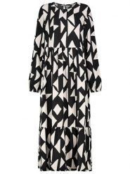 Sublevel Sukienka w kolorze czarno-kremowym rozmiar: XL. Czarne sukienki damskie Sublevel, na imprezę, s, bez wzorów, z wiskozy, klasyczne, bez kołnierzyka, bez ramiączek, maxi. Za 96.14 zł.