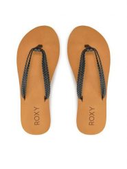 Roxy Japonki ARJL101169 Czarny. Czarne klapki damskie Roxy, bez wzorów, ze skóry, bez obcasa. Za 69.99 zł.