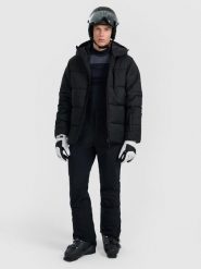 4F Spodnie narciarskie softshellowe membrana 8000 męskie - czarne 3XL. Czarne spodnie materiałowe męskie 4f, bez wzorów, z softshellu. Za 499.99 zł.