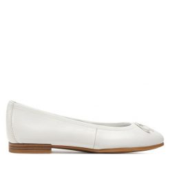 Baleriny Tamaris. Białe baleriny damskie Tamaris, bez wzorów, bez obcasa. Za 209.99 zł.