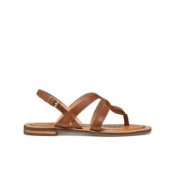 Sandały damskie Geox Sozy QC C. Brązowe sandały damskie Geox, bez wzorów, z gumy, bez obcasa. Za 332.99 zł.
