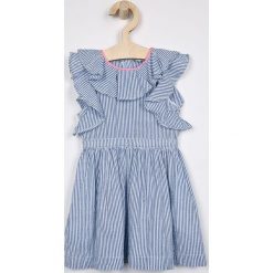 Blukids - Sukienka dziecięca 74-98 cm. Niebieskie sukienki dziewczęce Blukids, bez wzorów, z bawełny, casualowe, bez ramiączek, krótkie. W wyprzedaży za 37.90 zł.
