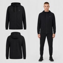 BLUZA MĘSKA SPORTOWA 4F TRENINGOWA SZYBKOSCHNĄCA M631 KOLOR CZARNY. Czarne bluzy bez kaptura męskie 4f, l, z materiału. Za 147.00 zł.