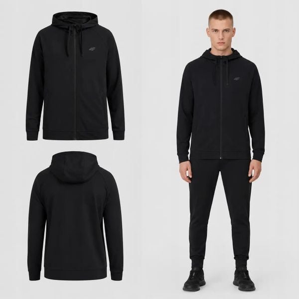 BLUZA MĘSKA SPORTOWA 4F TRENINGOWA SZYBKOSCHNĄCA M631 KOLOR CZARNY. Czarne bluzy bez kaptura męskie 4f, bez wzorów, z materiału, sportowe, bez kołnierzyka, bez ramiączek. Za 147.61 zł.