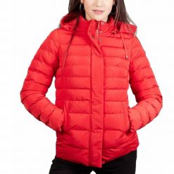 Kurtka GEOX W ANEKO MID JKT Czerwony. Czerwone kurtki męskie Geox, m, bez wzorów, z tkaniny, bez kaptura. Za 445.99 zł.