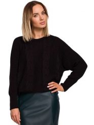Made of emotion Sweter w kolorze czarnym rozmiar: S/M. Czarne swetry klasyczne damskie Made Of Emotion, m, ze splotem, bez kołnierzyka. Za 92.42 zł.