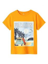 NAME IT T-Shirt Zelo 13239199 Żółty Standard Fit. Żółte t-shirty chłopięce Name it, bez wzorów, z bawełny, bez ramiączek. Za 49.99 zł.