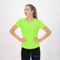 Damska koszulka z krótkim rękawem Rogelli Core. Żółte t-shirty damskie Rogelli, xl, bez wzorów, z materiału, bez kołnierzyka. Za 137.90 zł.