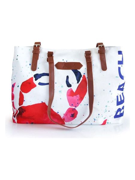Anemoss Torba plażowa "Crab" w kolorze biało-czerwono-niebieskim - 27,9 x 50,8 cm rozmiar: onesize. Białe torebki klasyczne damskie Anemoss, bez wzorów, z materiału, bez dodatków. Za 87.81 zł.