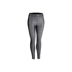 Legginsy fitness kardio damskie 120 szary melanż. Białe legginsy damskie DOMYOS, l, bez wzorów, z elastanu, na fitness i siłownię. Za 64.99 zł.