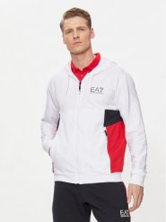 EA7 Emporio Armani Bluza 3DPM15 PJLIZ 1100 Biały Regular Fit. Białe bluzy bez kaptura męskie EA7 Emporio Armani, m, z bawełny. Za 399.99 zł.