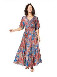 Aller Simplement Sukienka w kolorze niebiesko-czerwono-turkusowym rozmiar: 34-40. Czerwone sukienki damskie Aller Simplement, bez wzorów, klasyczne, bez kołnierzyka, bez ramiączek, maxi. Za 78.99 zł.