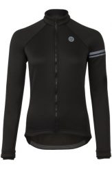 Damska kurtka rowerowa termiczna Essential softshell czarna. Czarne kurtki softshell damskie Agu, m, bez wzorów, z materiału, z kapturem. Za 428.25 zł.