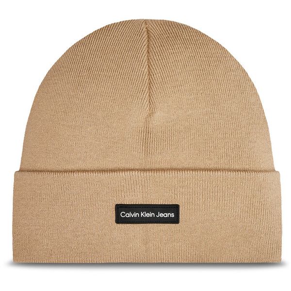 Czapka Calvin Klein. Brązowe czapki męskie CALVIN KLEIN, na zimę, bez wzorów. Za 129.99 zł.