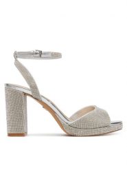 Aldo Sandały Alluring 13918870 Srebrny. Szare sandały damskie Aldo, bez wzorów, ze skóry, bez obcasa, na słupku. Za 499.99 zł.