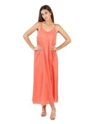 Isla Bonita by SIGRIS Sukienka w kolorze pomarańczowym rozmiar: XL. Pomarańczowe sukienki damskie Isla Bonita by SIGRIS, na co dzień, xl, bez wzorów, z bawełny, bez kołnierzyka, bez ramiączek, maxi, proste. Za 122.67 zł.