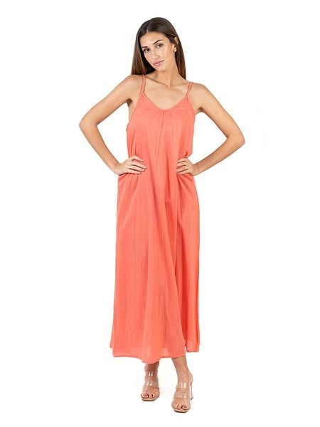 Isla Bonita by SIGRIS Sukienka w kolorze pomarańczowym rozmiar: XL. Pomarańczowe sukienki damskie Isla Bonita by SIGRIS, na co dzień, xl, bez wzorów, z bawełny, bez kołnierzyka, bez ramiączek, maxi, proste. Za 113.63 zł.