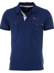 Peak Mountain Koszulka polo w kolorze granatowym rozmiar: M. Niebieskie koszulki polo męskie Peak Mountain, m, bez wzorów, z bawełny, bez ramiączek. Za 131.43 zł.