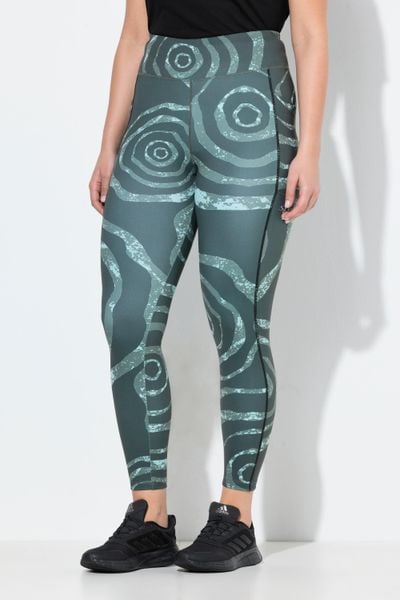 Damskie Legginsy sportowe szybkoschnące kieszenie z recyklingu. Zielone legginsy damskie Ulla Popken, plus size, bez wzorów, z elastanu, z podwyższonym stanem. Za 239.99 zł.