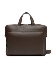 Calvin Klein Torba na laptopa Micro Pebble Slim Briefcase 36 LV04D3012G Brązowy. Brązowe torby na laptopa damskie CALVIN KLEIN, bez wzorów, ze skóry. Za 599.99 zł.