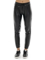 Damskie spodnie dresowe ze sztucznej skóry z naszywką Leone 1947 Glam Winter. Czarne spodnie sportowe damskie LEONE 1947 APPAREL, xl, z dresówki, na fitness i siłownię. Za 324.17 zł.
