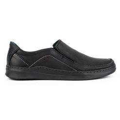 Olivier Buty męskie wsuwane skórzane SLIP-ON 216GT czarne. Czarne buty wizytowe męskie ze skóry, bez zapięcia. Za 319.69 zł.