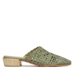 Klapki Hispanitas. Zielone klapki damskie Hispanitas, bez wzorów, bez obcasa. Za 549.99 zł.
