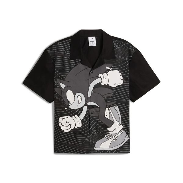 Koszula męska Puma X SONIC RELAXED GRAPHIC RACER 63240701. Czarne koszule męskie Puma, m, bez wzorów, z bawełny, bez kołnierzyka, bez ramiączek. Za 186.87 zł.