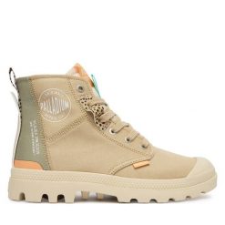 Trapery Palladium. Brązowe trapery damskie Palladium, bez obcasa. Za 399.99 zł.