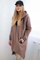 Bluza na suwak z kapturem mocca. Bluzy z kapturem damskie KESI, l, z bawełny. Za 355.46 zł.