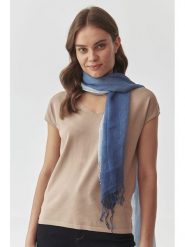 TATUUM Lniany szal w kolorze niebieskim - 185 x 54 cm rozmiar: onesize. Niebieskie szaliki i kominy damskie Tatuum, bez wzorów, ze lnu. Za 100.99 zł.