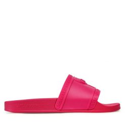 Klapki KARL LAGERFELD. Czerwone klapki damskie Karl Lagerfeld, bez wzorów, bez obcasa. Za 449.99 zł.
