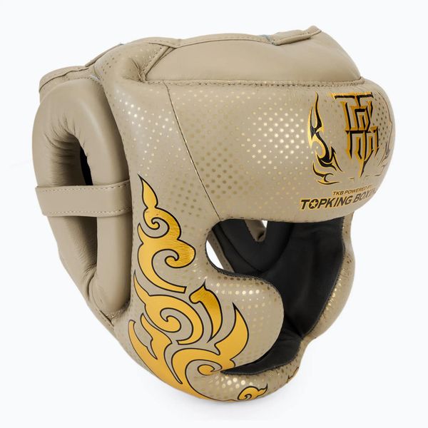 Kask bokserski Top King Kanok. Brązowe topy sportowe damskie TOP KING, l, bez wzorów, ze skóry, bez ramiączek. Za 569.99 zł.
