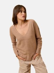 Just Cashmere Kaszmirowy sweter "Cassie" w kolorze jasnobrązowym rozmiar: M. Brązowe swetry klasyczne damskie Just Cashmere, m, z kaszmiru, bez kołnierzyka. Za 413.99 zł.