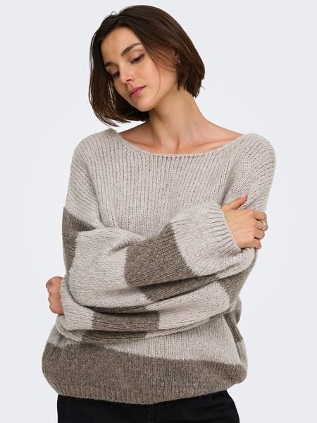JDY Sweter w kolorze szarobrązowym rozmiar: S. Brązowe swetry klasyczne damskie JDY, s, bez kołnierzyka. Za 129.95 zł.