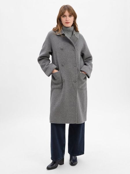MOS MOSH Płaszcz z wełny - MMLuca Loisa Kobiety szary, S. Szare płaszcze damskie Mos Mosh, s, bez wzorów, z wełny, eleganckie. Za 699.95 zł.