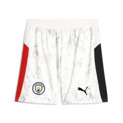 Męskie szorty KIDSUPER × MANCHESTER CITY PUMA. Białe szorty męskie Puma, bez kołnierzyka. Za 199.00 zł.