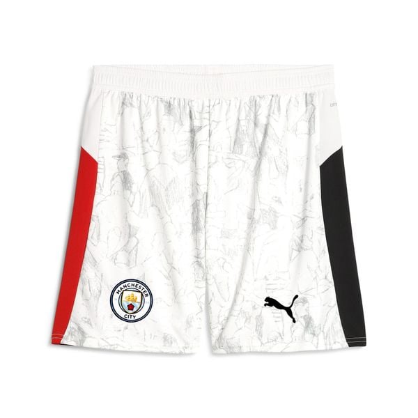 Męskie szorty KIDSUPER × MANCHESTER CITY PUMA. Białe szorty męskie Puma, bez kołnierzyka. Za 199.00 zł.