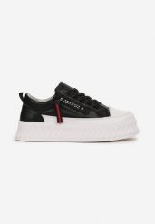 Czarno-Białe Buty Sportowe Sneakersy na Żłobionej Platformie ze Skórzaną Wkładką Oilitana. Czarne sukienki niemowlęce Renee, bez wzorów, z jeansu, bez ramiączek. Za 99.99 zł.