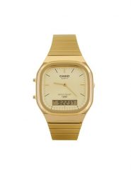 Casio Zegarek Vintage AQ-240EG-9AEF Złoty. Żółte, analogowe zegarki męskie Casio, ze stali. Za 398.99 zł.