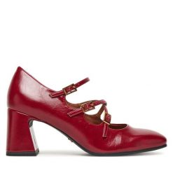 Czółenka Tamaris. Czerwone czółenka damskie Tamaris, bez wzorów, bez obcasa. Za 289.99 zł.