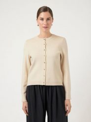 YAS Kardigan "Yas" w kolorze kremowym rozmiar: XL. Brązowe kardigany damskie YAS, xl, bez wzorów. Za 173.99 zł.