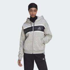 Bluza z kapturem adidas z kolorowymi paskami. Białe bluzy z kapturem damskie Adidas, s, z bawełny. Za 310.40 zł.