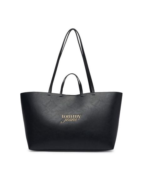 Tommy Jeans Torebka Tjw Must Tote AW0AW19051 Czarny. Czarne torebki klasyczne damskie Tommy Jeans, bez wzorów, z jeansu, bez dodatków. Za 449.99 zł.