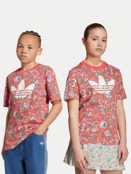Adidas T-Shirt Liberty London JV7817 Czerwony Loose Fit. Czerwone koszulki dziewczęce Adidas, bez wzorów, z bawełny, bez ramiączek. Za 109.99 zł.