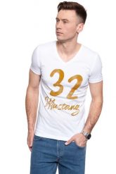 MĘSKI T-SHIRT MUSTANG AARON V BASIC 1009904 2045. T-shirty męskie Mustang, m, bez wzorów, bez kołnierzyka. W wyprzedaży za 39.99 zł.