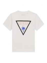 Guess T-Shirt L6GI27 J1314 Biały Regular Fit. Białe t-shirty chłopięce Guess, z aplikacjami, z bawełny, bez ramiączek. Za 114.99 zł.