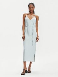 Calvin Klein Sukienka letnia K20K206776 Zielony Regular Fit. Zielone sukienki damskie CALVIN KLEIN, na lato, bez wzorów, z syntetyku, bez kołnierzyka, bez ramiączek. Za 489.99 zł.
