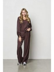 &Co Woman Spodnie "Solana" w kolorze brązowym rozmiar: XL. Brązowe spodnie materiałowe damskie &Co Woman, bez wzorów, z materiału, z podwyższonym stanem. Za 135.17 zł.